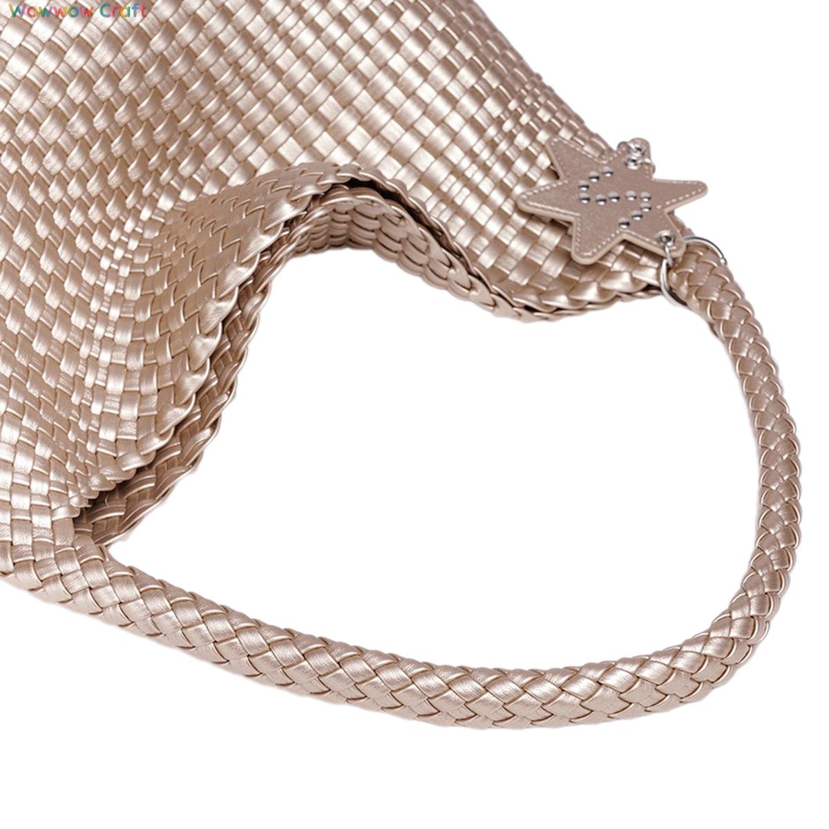 Shoulder Bags,Totes,Leather Bags,Multiple Colors Imitation Braided Design Leather Tote Handbag